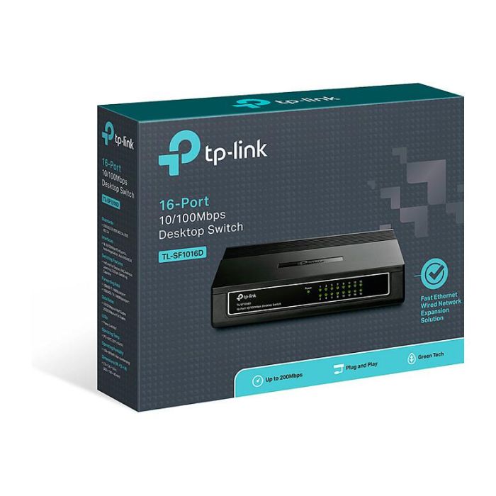 TP-Link TL-SF1016D Switch No Administrado Fast Ethernet 16 Puertos (10/100) Negro 3