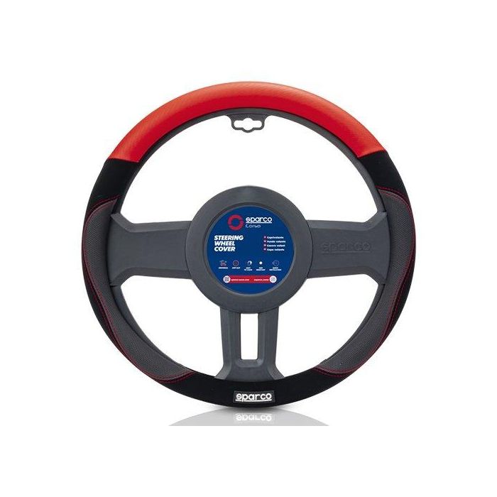 Sparco SPCS122RS Funda de Volante Universal Rojo para Diámetros 37-38cm, Fabricada en Ante PVC, Agarre Cómodo y Antidesgaste 2 Sparco SPCS122RS Funda de Volante Universal Rojo para Diámetros 37-38cm, Fabricada en Ante PVC, Agarre Cómodo y Antidesgaste 2