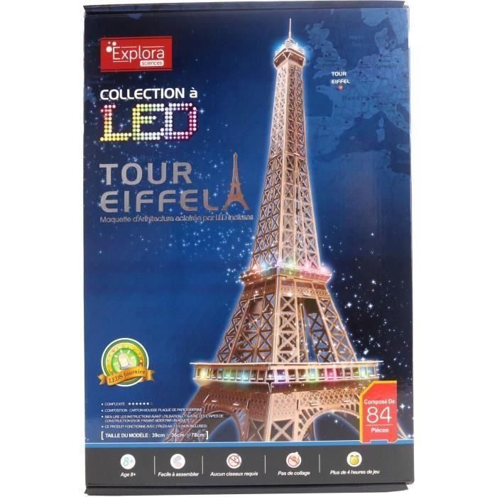 Rompecabezas 3D iluminado - Torre Eiffel - Juego de construcción - EXPLORA - 84 piezas - A partir de 8 años 3 Rompecabezas 3D iluminado - Torre Eiffel - Juego de construcción - EXPLORA - 84 piezas - A partir de 8 años 3