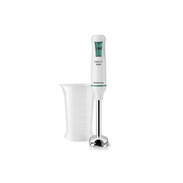 BATIDORA TAURUS ROBOT 500 INOX - 500W - CUCHILLAS ACERO INOXIDABLE - TURBO ROTATION SYSTEM - INCLUYE VASO MEDIDOR 0 BATIDORA TAURUS ROBOT 500 INOX - 500W - CUCHILLAS ACERO INOXIDABLE - TURBO ROTATION SYSTEM - INCLUYE VASO MEDIDOR 0