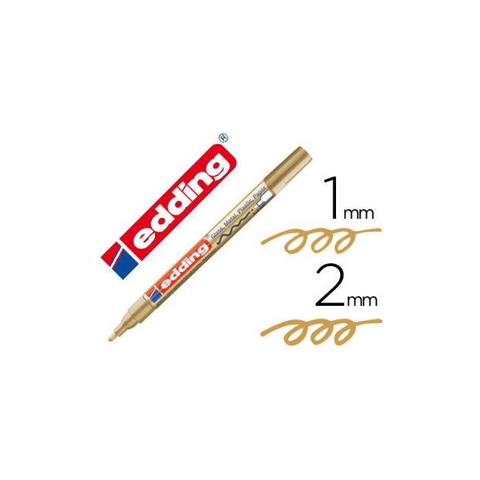 Rotulador Edding Punta Fibra 751 Oro Punta Redonda 1-2 mm 10 unidades