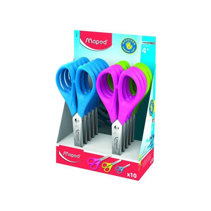Tijeras Escolares Maped Essential Para Zurdos 13 Cm. Expositor De 10