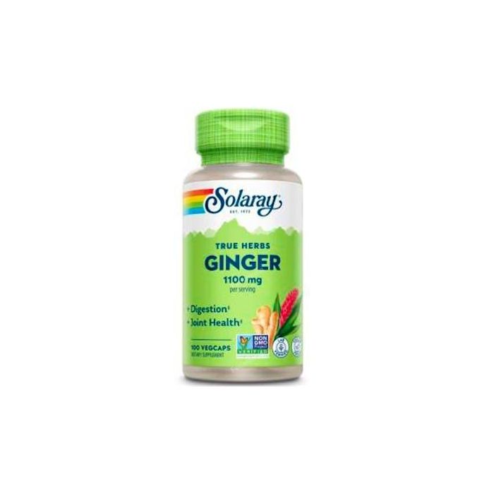 SOLARAY Jengibre (Ginger) 100 Cápsulas Vegetales para Náuseas y Mareos, Apoyo Digestivo, Complemento Alimenticio