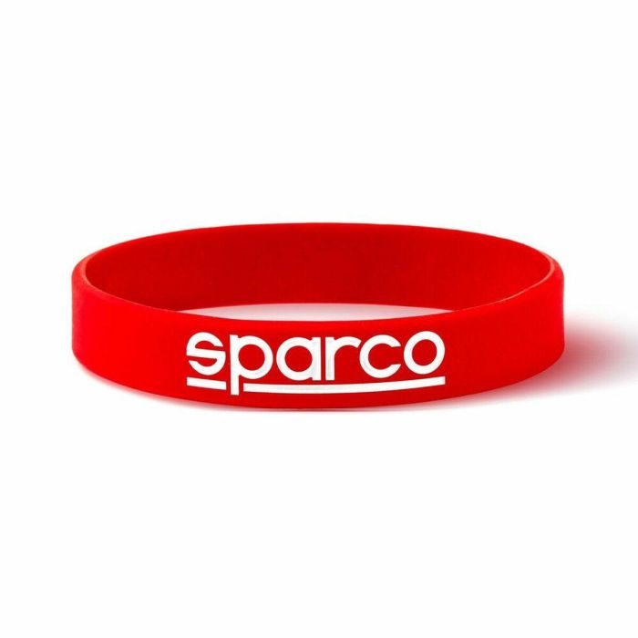 Sparco S099093RS10 Kit de 10 Pulseras Rojas de Goma Silicona con Logotipo 12mm de Grosor Talla Única