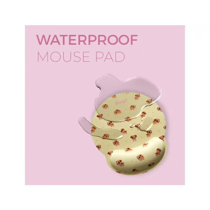 Mr Wonderful Alfombrilla de Ratón Ergonómica con Reposamuñecas de Gel Dog, Tamaño 25 x 23 cm