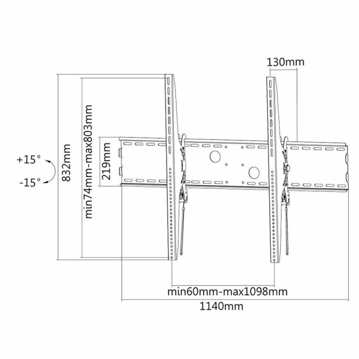 Neomounts Tv/Monitor Wall Mount (Tiltable) For 60"-100" Screen - Black\T\T\T\T\T\T). 1 Neomounts Tv/Monitor Wall Mount (Tiltable) For 60"-100" Screen - Black\T\T\T\T\T\T). 1