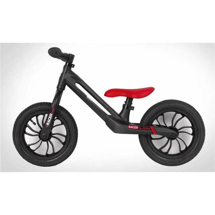 Bicicleta sin pedales racer bike negro - chasis de magnesium - ruedas de aire 12" asiento rojo 1