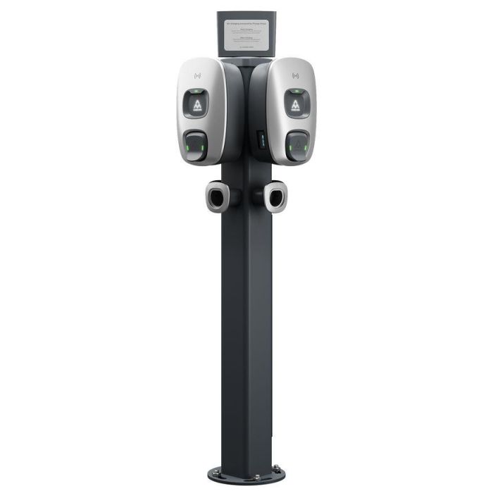 Charge Amps Columna Poste con Riel DIN (hasta 35 spots) para cargadores Halo & Dawn, amplio espacio para cableado y conexión en cadena 4