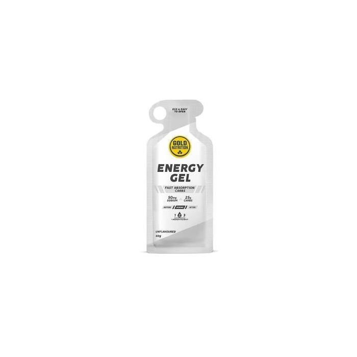 GOLD NUTRITION Energy Gel Neutro 40g - 16 Unidades Sabor Sin Sabor - Carbohidratos Rápida Absorción para Deportistas