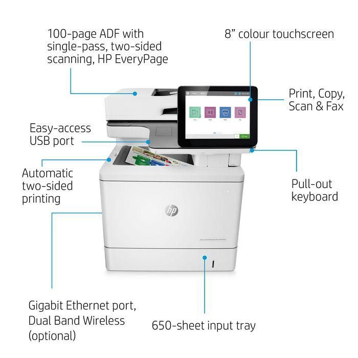 HP Color LaserJet Enterprise Flow MFP M578c, Laser, 1200 x 1200dpi, 38ppm, A4, 1250MB, CGD, 8" 42 HP Color LaserJet Enterprise Flow MFP M578c, Laser, 1200 x 1200dpi, 38ppm, A4, 1250MB, CGD, 8" 42