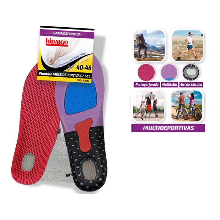 Hidalgo Plantilla Multideportiva Gel Talla 40-46 Recortable Transpirable Amortiguación Confort Estabilidad 1
