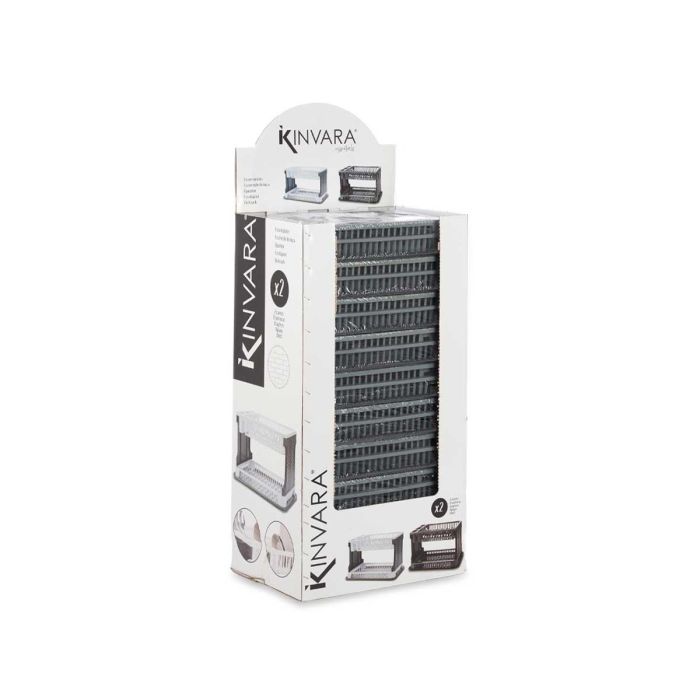 Escurreplato Plastico 2 Pisos Rattan Gri Kinvara 44X8CM (10 Unidades) 2 Escurreplato Plastico 2 Pisos Rattan Gri Kinvara 44X8CM (10 Unidades) 2