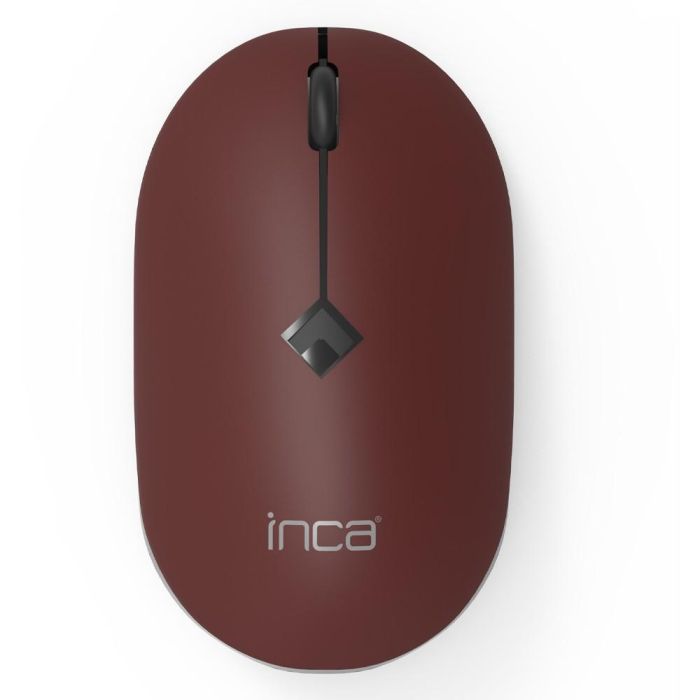 INCA IWM-231RB Ratón inalámbrico óptico 1600 DPI 4 botones silenciosos Ambidextro Marrón/Negro 2.4GHz