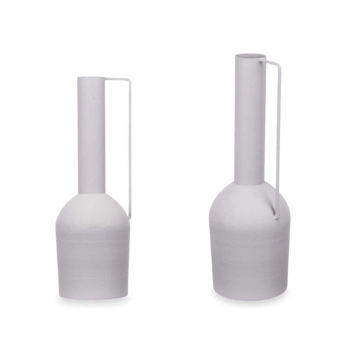 Jarron Acero Alto Gris Pastel Giftdecor 13X39CM (6 Unidades) Jarron Acero Alto Gris Pastel Giftdecor 13X39CM (6 Unidades)