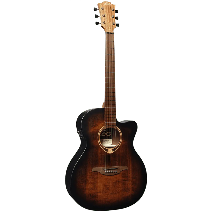 LAG Tramontane 70 A/E Guitarra Acústica Electroacústica Auditorium Cutaway Black & Brown Burst 1 LAG Tramontane 70 A/E Guitarra Acústica Electroacústica Auditorium Cutaway Black & Brown Burst 1
