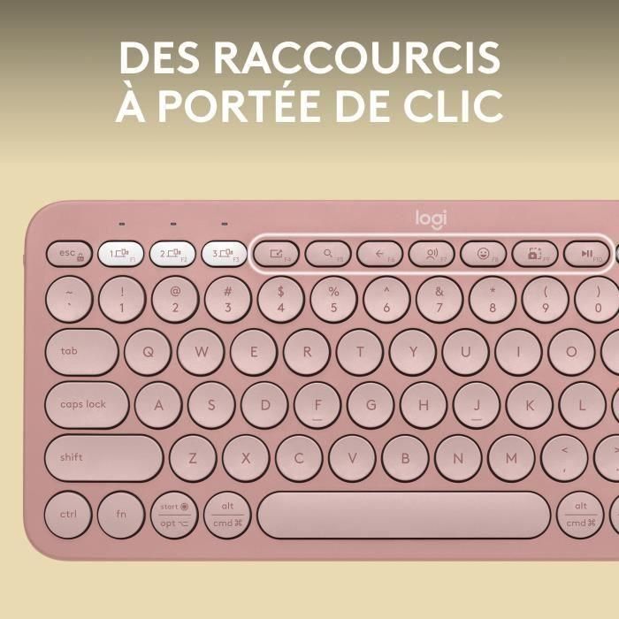 LOGITECH - Teclado inalámbrico - Pebble Keys 2 M380s - Bluetooth - Botón Easy-Switch - Rosa - (920-011805) 3 LOGITECH - Teclado inalámbrico - Pebble Keys 2 M380s - Bluetooth - Botón Easy-Switch - Rosa - (920-011805) 3