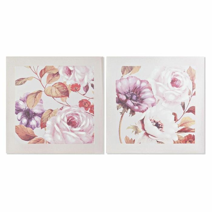 Cuadro Romantico DKD Home Decor Rosa 3 x 70 x 70 cm (2 Unidades) Cuadro Romantico DKD Home Decor Rosa 3 x 70 x 70 cm (2 Unidades)