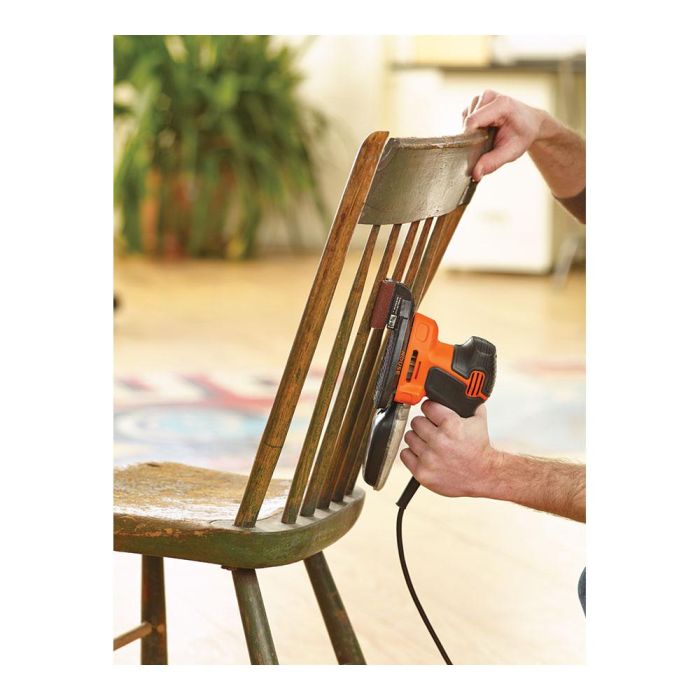 Black+Decker Lijadora de Detalle Mouse KA2000-QS 120W 14.000rpm con Depósito de Polvo y 6 Accesorios, Incluye 3 Hojas de Malla 6