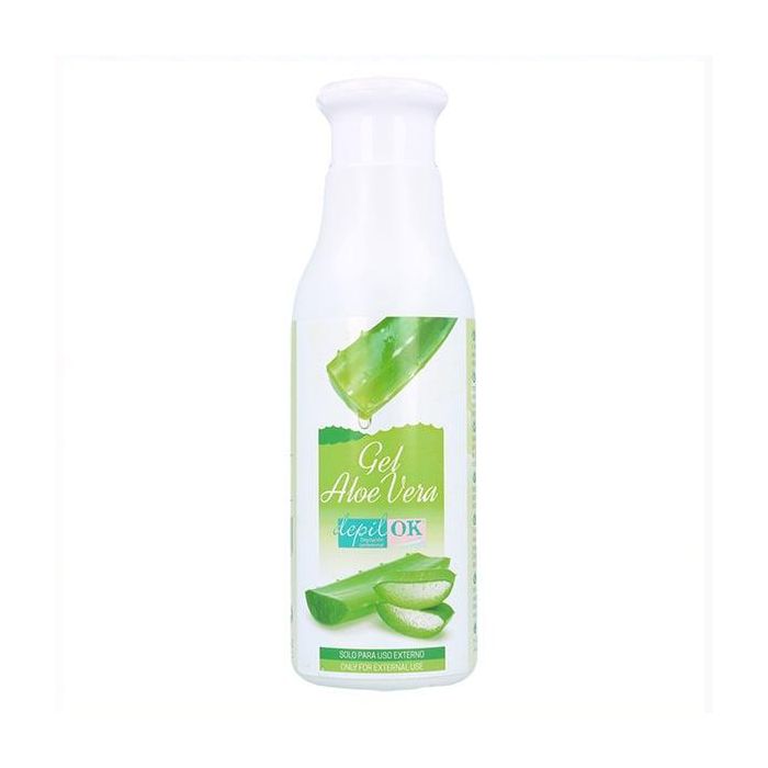Depil-Ok Gel Aloe Vera 250 ml - Post-Depilación, Alivia Irritaciones y Regenera Cicatrices y Estrías