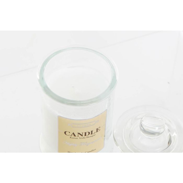 DKD Home Decor Vela de Cristal en Bote, Fragancia Algodón, Blanca, Colección Básicos 6x11x6 cm, 98gr, Pack de 12 Unidades 2