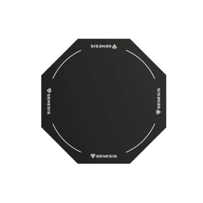 GENESIS Tellur 400 Alfombra para silla antideslizante, Negra, Tela y Caucho, 1000 mm Ancho. Octagon Logo.