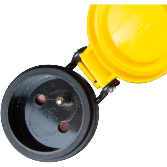 I-Watts HO5VV-F3G1.5 Cable de Extensión 50m 3x1,5mm, 3680W Máx. Desenrollado, Protección Infantil, Aprobado NF 3