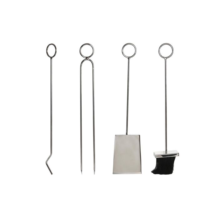 DKD Home Decor Leñera Moderna Organizador de Leña Acero Inoxidable Plateado - Set 4 Piezas, 54x6x1 cm, Ideal para Salón y Chimenea 4 DKD Home Decor Leñera Moderna Organizador de Leña Acero Inoxidable Plateado - Set 4 Piezas, 54x6x1 cm, Ideal para Salón y Chimenea 4