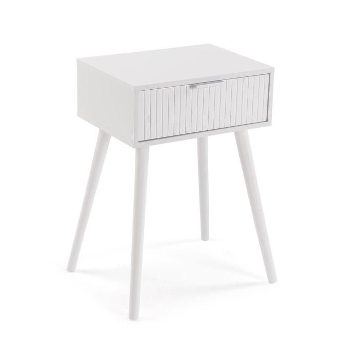 Mesita de Noche Nolan Blanca Versa 30x40x59 cm - Madera MDF y Pino (2 Unidades) Mesita de Noche Nolan Blanca Versa 30x40x59 cm - Madera MDF y Pino (2 Unidades)