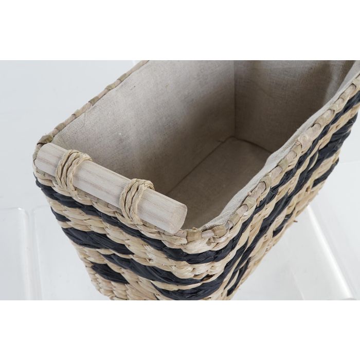 Cesta Colonial DKD Home Decor Natural Gris Oscuro 26 x 24 x 38 cm Set de 3 1