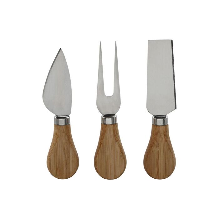DKD Home Decor Tabla de Cortar para Queso de Bambú y Acero Inoxidable Natural 18.3x41x2 cm - Set de 4 Piezas 2 DKD Home Decor Tabla de Cortar para Queso de Bambú y Acero Inoxidable Natural 18.3x41x2 cm - Set de 4 Piezas 2