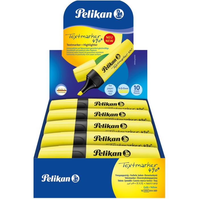 Pelikan 490 Rotulador Fluorescente Textmarker Amarillo Trazo 1-5 mm Punta Biselada 2 Pelikan 490 Rotulador Fluorescente Textmarker Amarillo Trazo 1-5 mm Punta Biselada 2