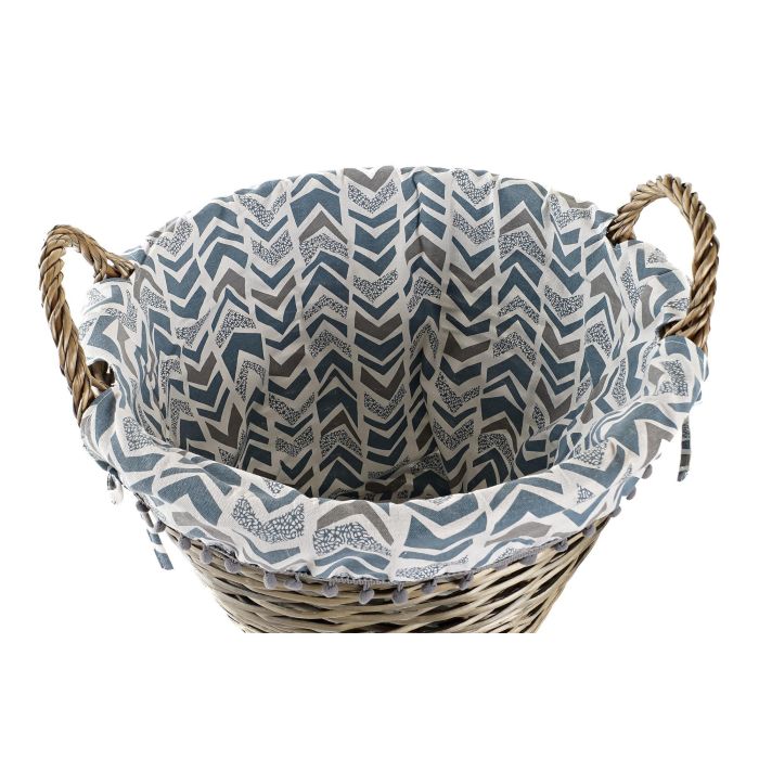 DKD Home Decor Cesta de Mimbre y Poliester Blanco y Azul, 44 cm Ancho x 44 cm Largo x 42 cm Alto, 1 kg 2 DKD Home Decor Cesta de Mimbre y Poliester Blanco y Azul, 44 cm Ancho x 44 cm Largo x 42 cm Alto, 1 kg 2