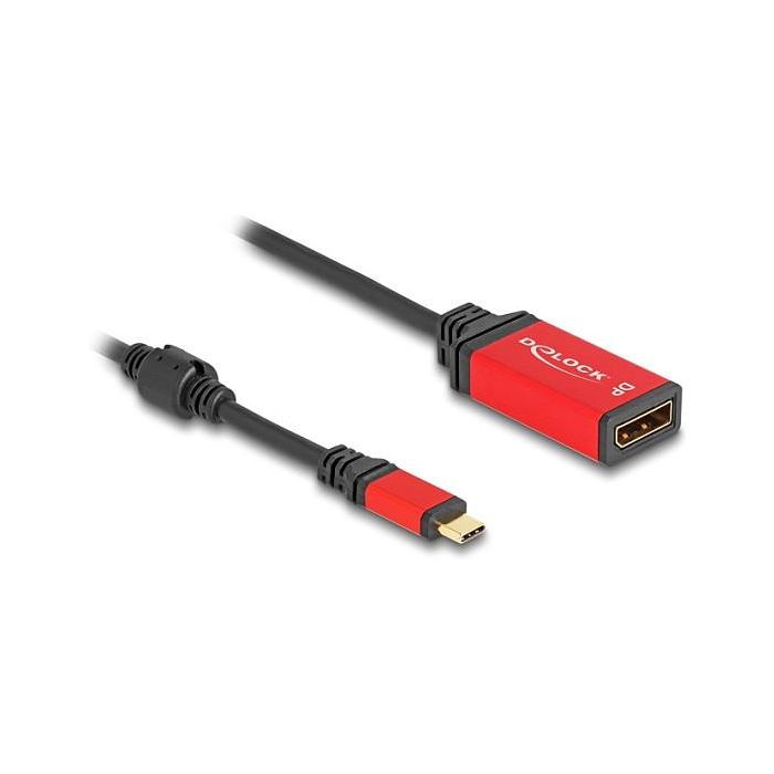 DeLOCK Adaptador USB-C a DisplayPort 1.4 (DP Alt Mode), 8K a 30Hz, HDR10, Negro y Rojo, Cable 0.2m, Macho/Hembra, Plug & Play 0 DeLOCK Adaptador USB-C a DisplayPort 1.4 (DP Alt Mode), 8K a 30Hz, HDR10, Negro y Rojo, Cable 0.2m, Macho/Hembra, Plug & Play 0