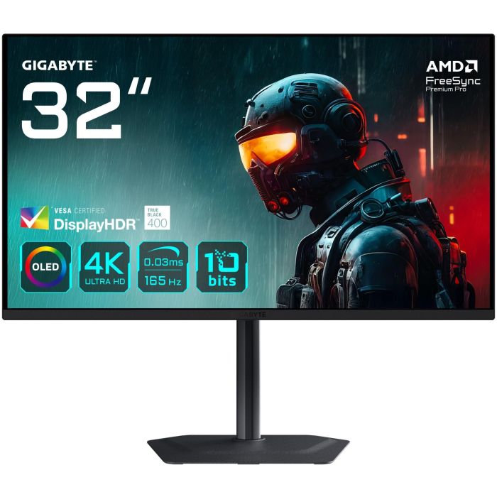 GIGABYTE MO32U Monitor Gaming OLED 31.5" 4K UHD 3840x2160 165Hz 0.03ms DisplayHDR True Black 400 HDMI 2.1 DisplayPort 1.4 0 GIGABYTE MO32U Monitor Gaming OLED 31.5" 4K UHD 3840x2160 165Hz 0.03ms DisplayHDR True Black 400 HDMI 2.1 DisplayPort 1.4 0