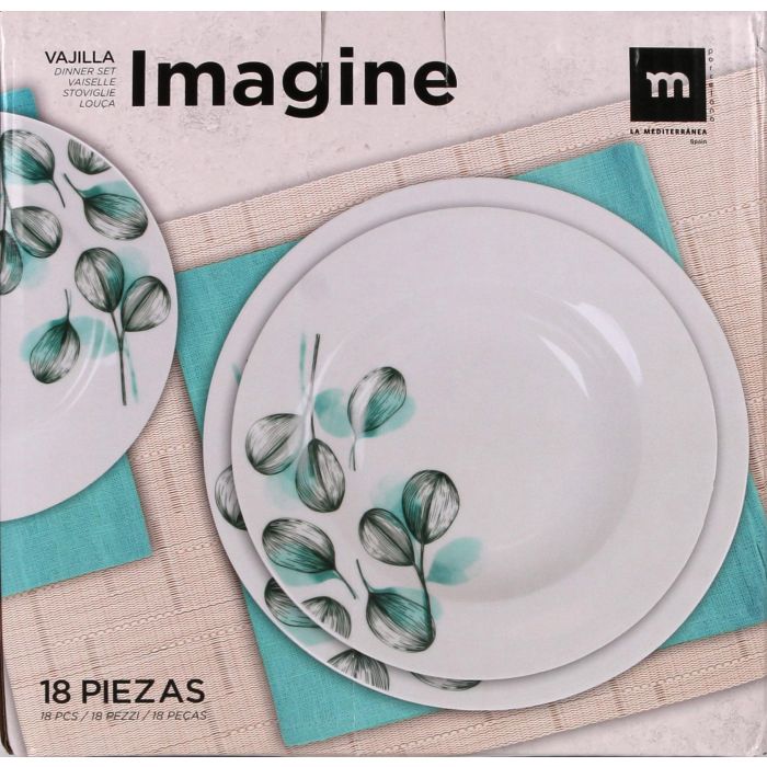 Vajilla Redonda Imagine 18 Piezas - La Mediterranea (2 Unidades) 1 Vajilla Redonda Imagine 18 Piezas - La Mediterranea (2 Unidades) 1