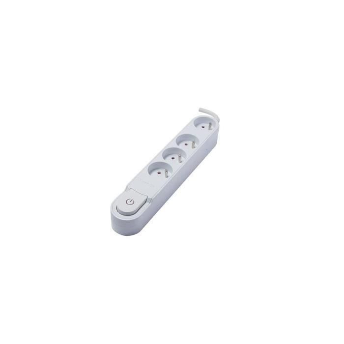 CHACON Regleta con interruptor 4 enchufes 16A 3m blanco 1 CHACON Regleta con interruptor 4 enchufes 16A 3m blanco 1