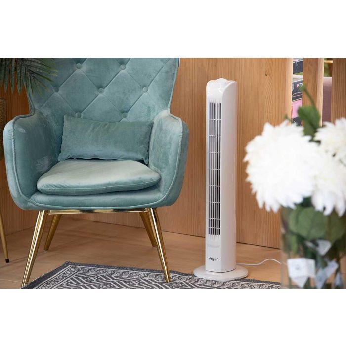 Ventilador de Torre Argon 45W, 19.3x79.5x23 cm, Blanco, 3 Velocidades, Giro 180° 1 Ventilador de Torre Argon 45W, 19.3x79.5x23 cm, Blanco, 3 Velocidades, Giro 180° 1