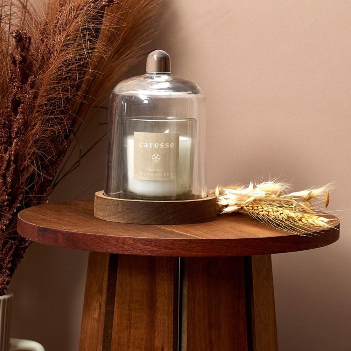 Home Deco Factory Vela Perfumada Con Campana - Bruma del Bosque, Vidrio y Madera de Acacia, 11x15 cm 1 Home Deco Factory Vela Perfumada Con Campana - Bruma del Bosque, Vidrio y Madera de Acacia, 11x15 cm 1