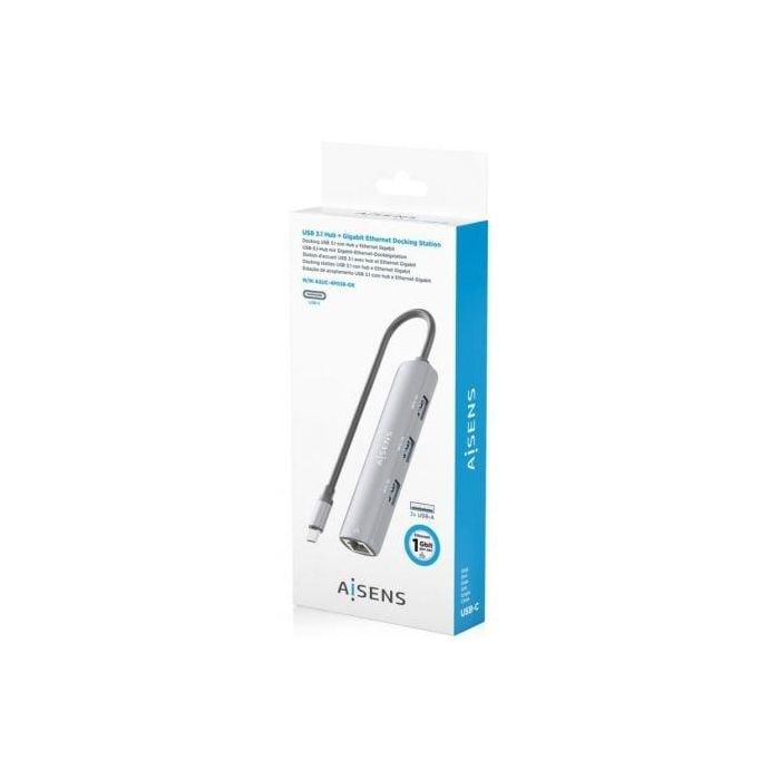 Hub USB Tipo-C Aisens ASUC-4P038-GR/ 3xUSB/ 1xRJ45/ Gris 4 Hub USB Tipo-C Aisens ASUC-4P038-GR/ 3xUSB/ 1xRJ45/ Gris 4