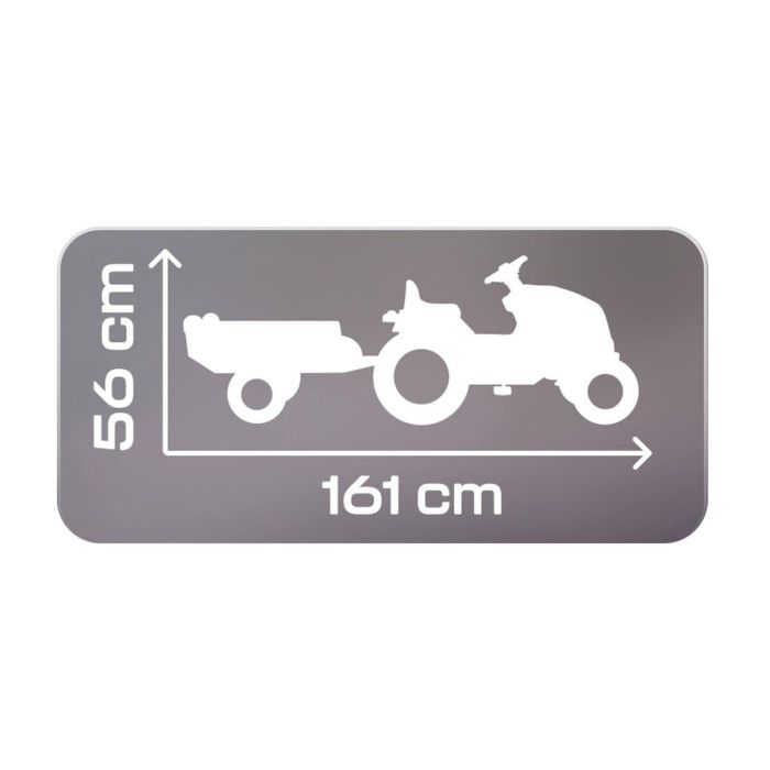 Tractor de pedal smoby más fuerte XXL + trailer - gris 1