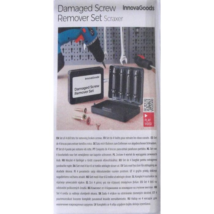 Brocas para Extraer Tornillos Dañados InnovaGoods 4 Unidades 6 Brocas para Extraer Tornillos Dañados InnovaGoods 4 Unidades 6