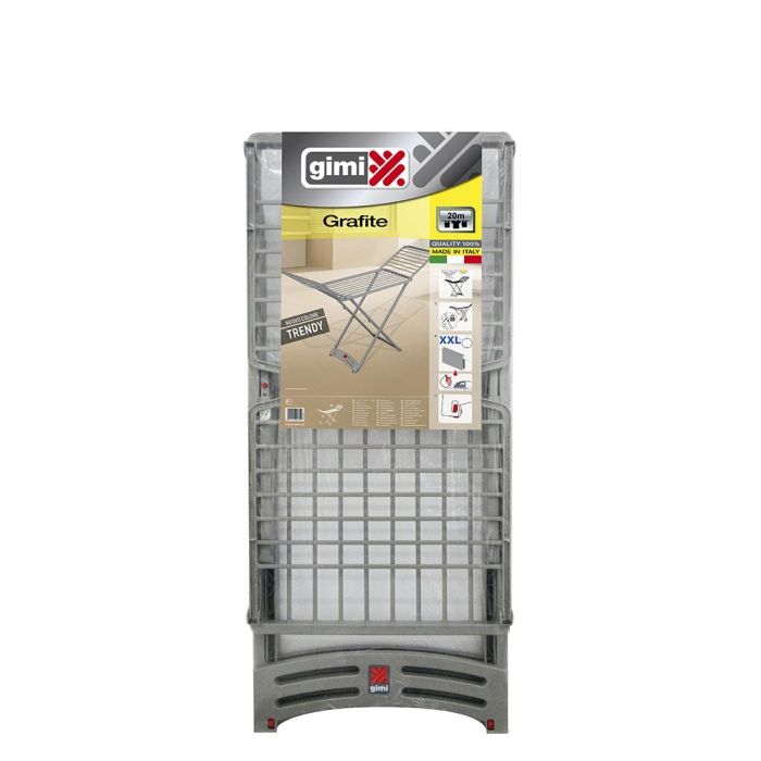 Gimi Tendedero Grafite Gris, Tendedero Plegable con 20 m de Espacio de Tendido 1 Gimi Tendedero Grafite Gris, Tendedero Plegable con 20 m de Espacio de Tendido 1