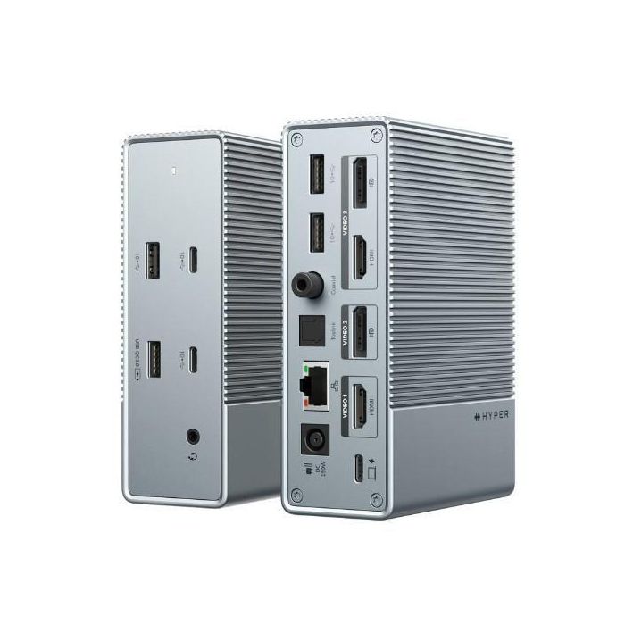 Hyper HyperDrive GEN2 15-Port USB-C Docking Station - Triple Pantalla Extendida, 100W PD, USB 10Gbps, Gigabit Ethernet