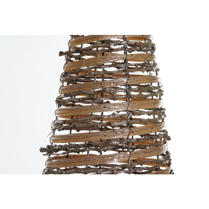 DKD Home Decor Árbol de Navidad Natural Cobrizo Ratán LED 100x32x18 cm 3