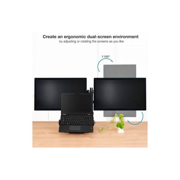 Soporte de Mesa para 2 Monitores y 1 Portátil TooQ DB1202TN-B/ Giratorio/ Inclinable/ hasta 9kg 1 Soporte de Mesa para 2 Monitores y 1 Portátil TooQ DB1202TN-B/ Giratorio/ Inclinable/ hasta 9kg 1