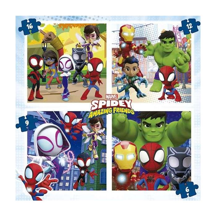 Puzzles progresivos 6-9-12-16 piezas spidey y sus increíbles amigos en maletin 6 Puzzles progresivos 6-9-12-16 piezas spidey y sus increíbles amigos en maletin 6
