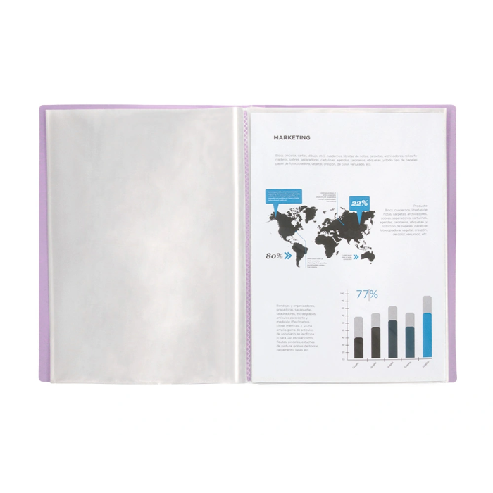 Liderpapel Carpeta Escaparate 80 Fundas Polipropileno DIN A4 Lavanda Opaco 4