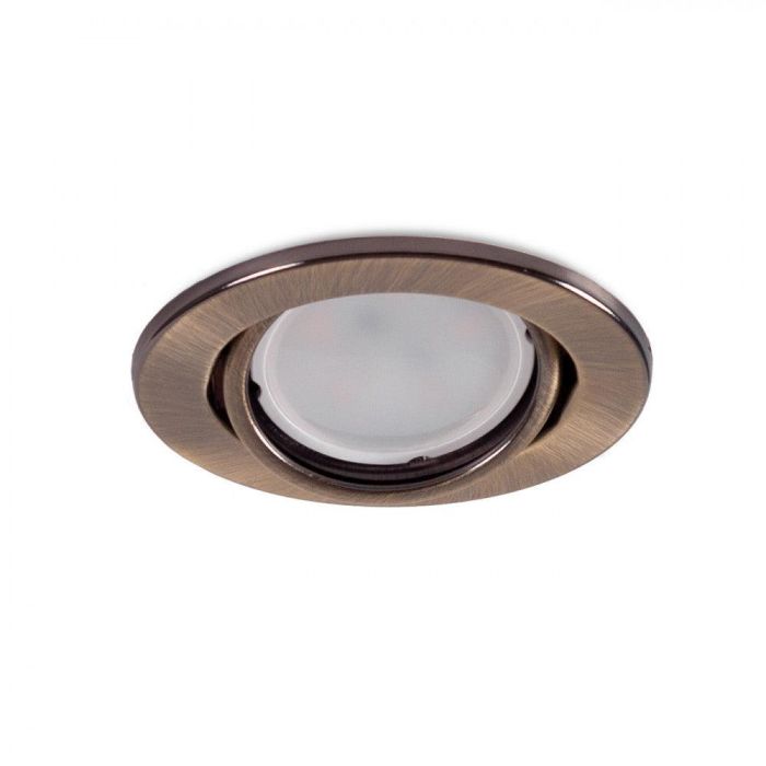 Aro Foco Downlight Circular Basculante "Vepa" Acero 90mm - Latonado 1 Aro Foco Downlight Circular Basculante "Vepa" Acero 90mm - Latonado 1
