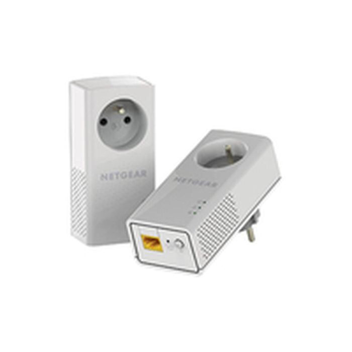 Netgear Paquete de 2 Adaptadores PLC Gigabit 1000 Mbps con Toma Integrada de Nueva Generación y 1 Puerto Ethernet 4