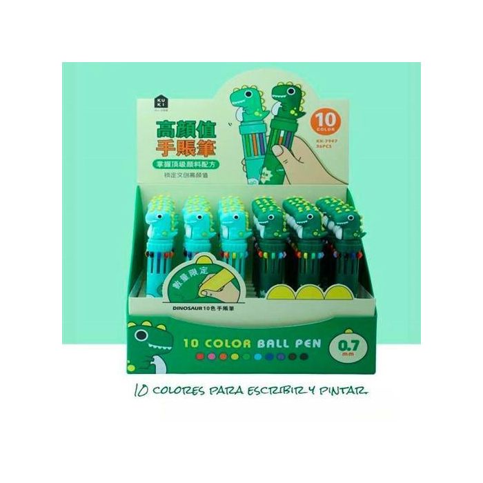 Roymart Bolis Dinosaurios 10 Colores Surtidos Expositor 36 Unidades